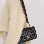 Chanel 1990 Lambskin Small Classic Double Flap Bag 24K GP - FashioNica