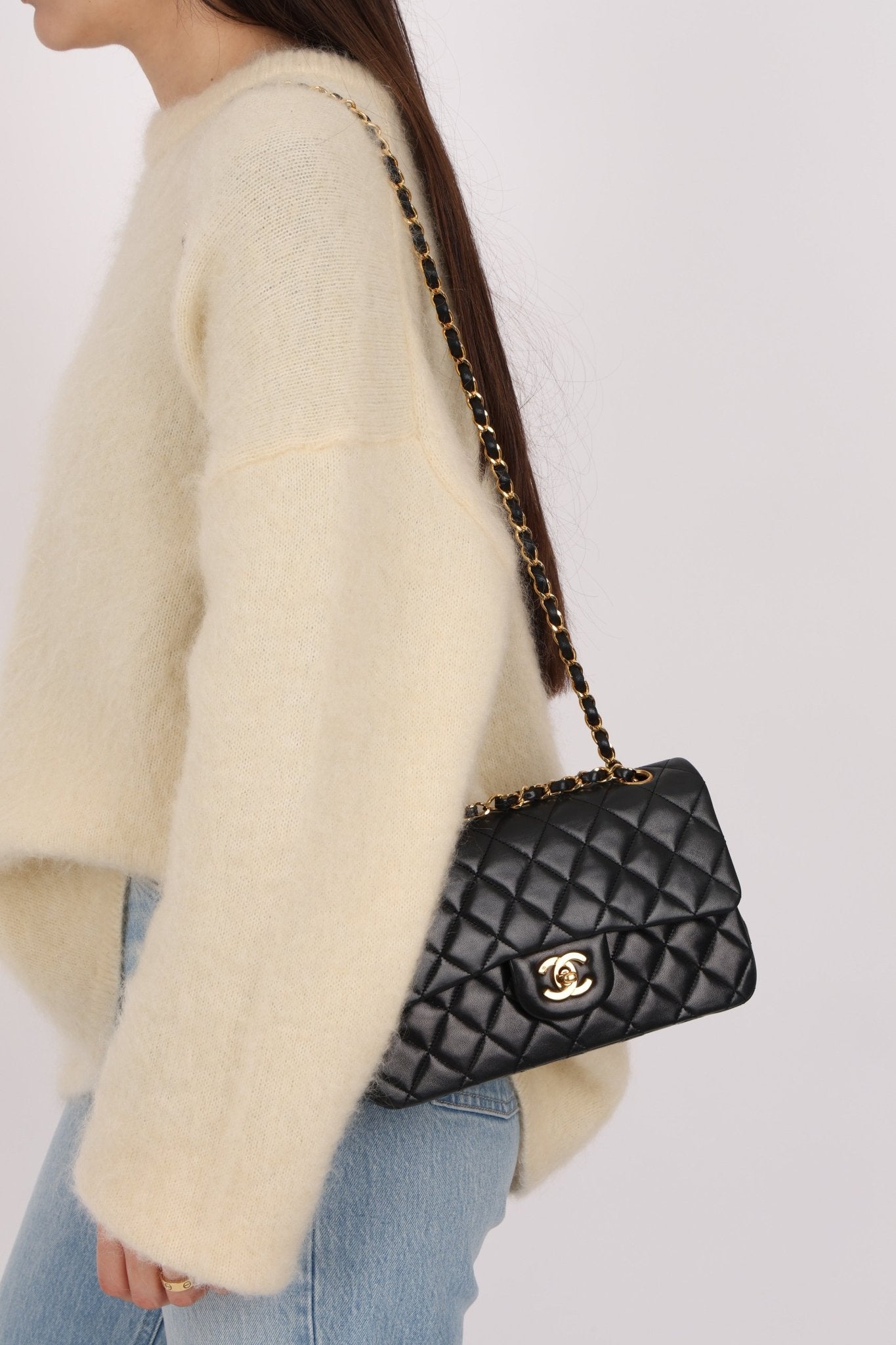 Chanel 1990 Lambskin Small Classic Double Flap Bag 24K GP - FashioNica