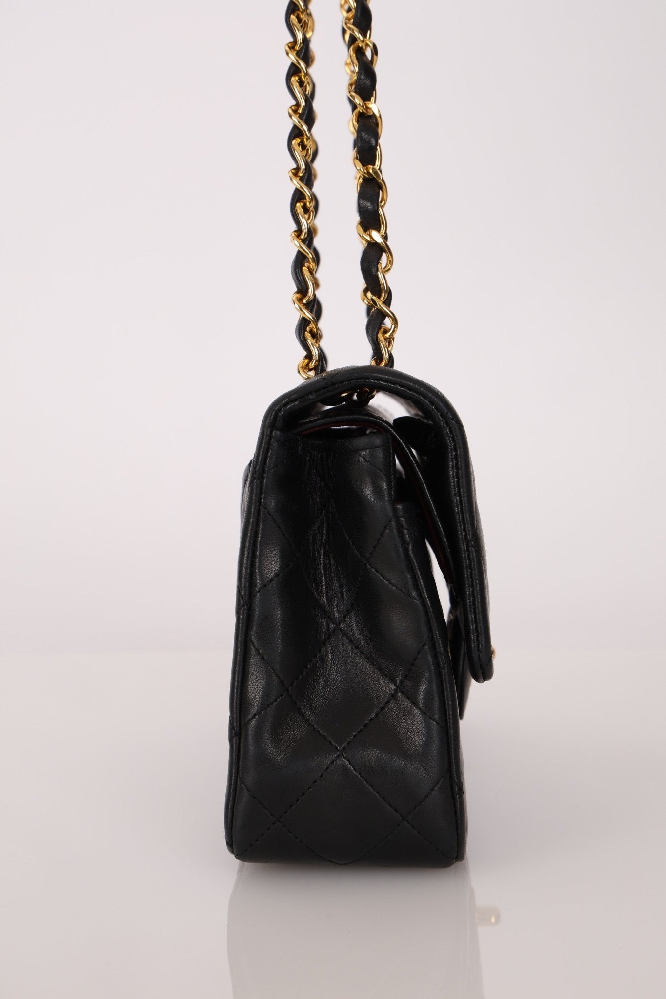 Chanel 1990 Lambskin Small Classic Double Flap Bag 24K GP - FashioNica