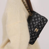 Chanel 1990 Lambskin Small Classic Double Flap Bag 24K GP - FashioNica