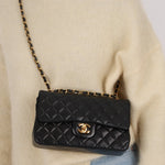 Chanel 1990 Lambskin Small Classic Double Flap Bag 24K GP - FashioNica