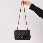 Chanel 1990 Lambskin Small Classic Double Flap Bag 24K GP - FashioNica