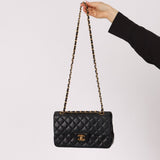 Chanel 1990 Lambskin Small Classic Double Flap Bag 24K GP - FashioNica