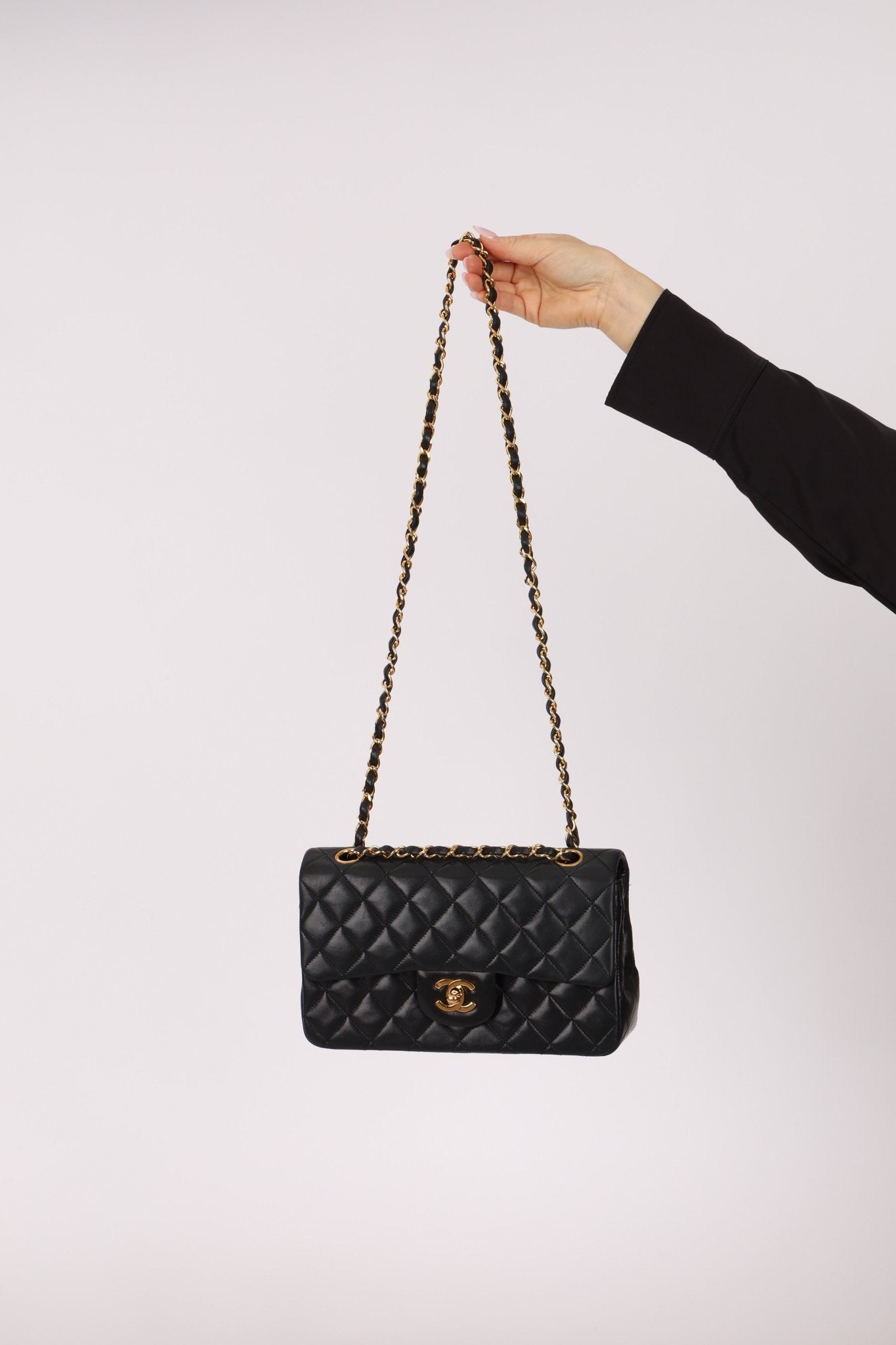 Chanel 1990 Lambskin Small Classic Double Flap Bag 24K GP - FashioNica