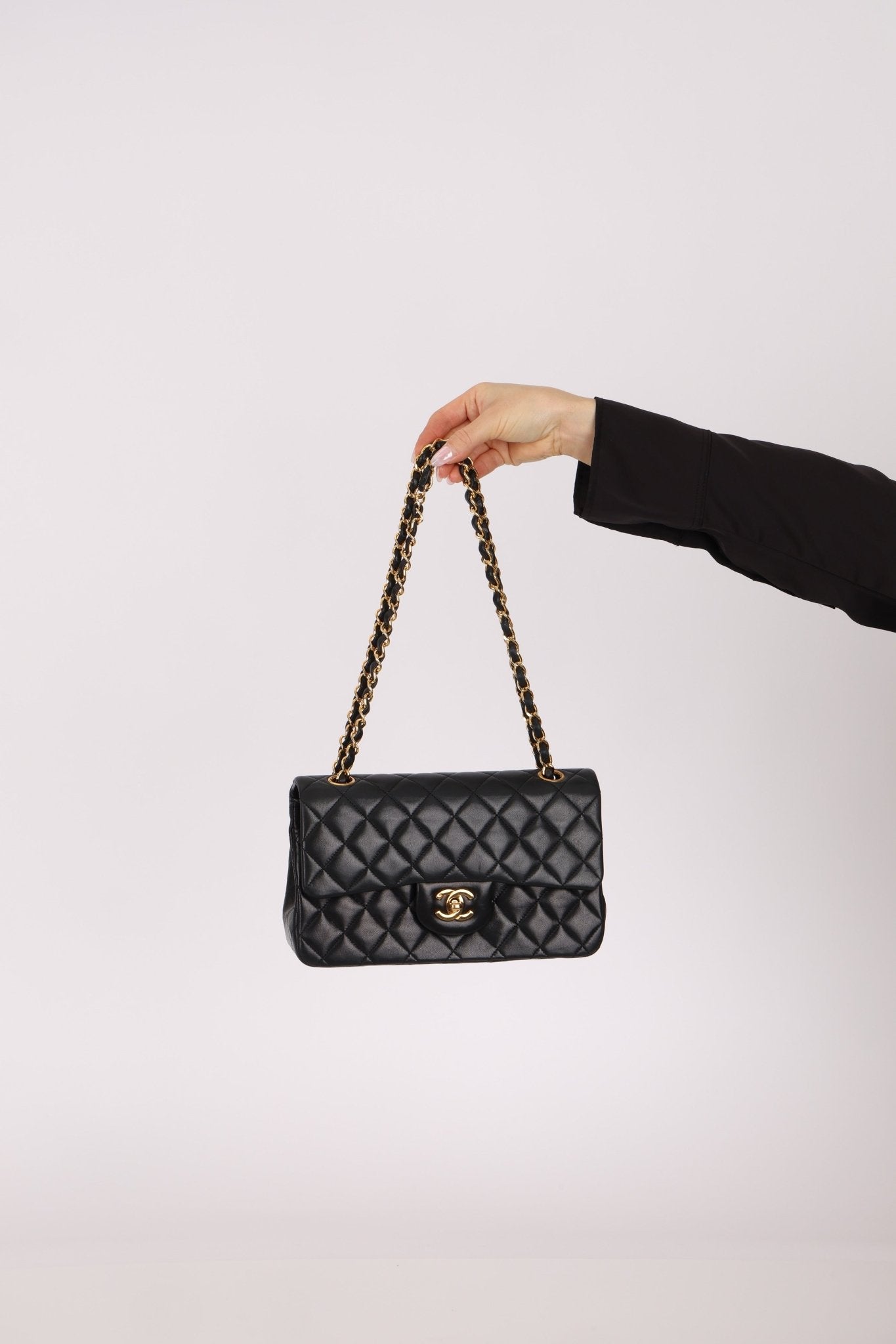 Chanel 1990 Lambskin Small Classic Double Flap Bag 24K GP - FashioNica