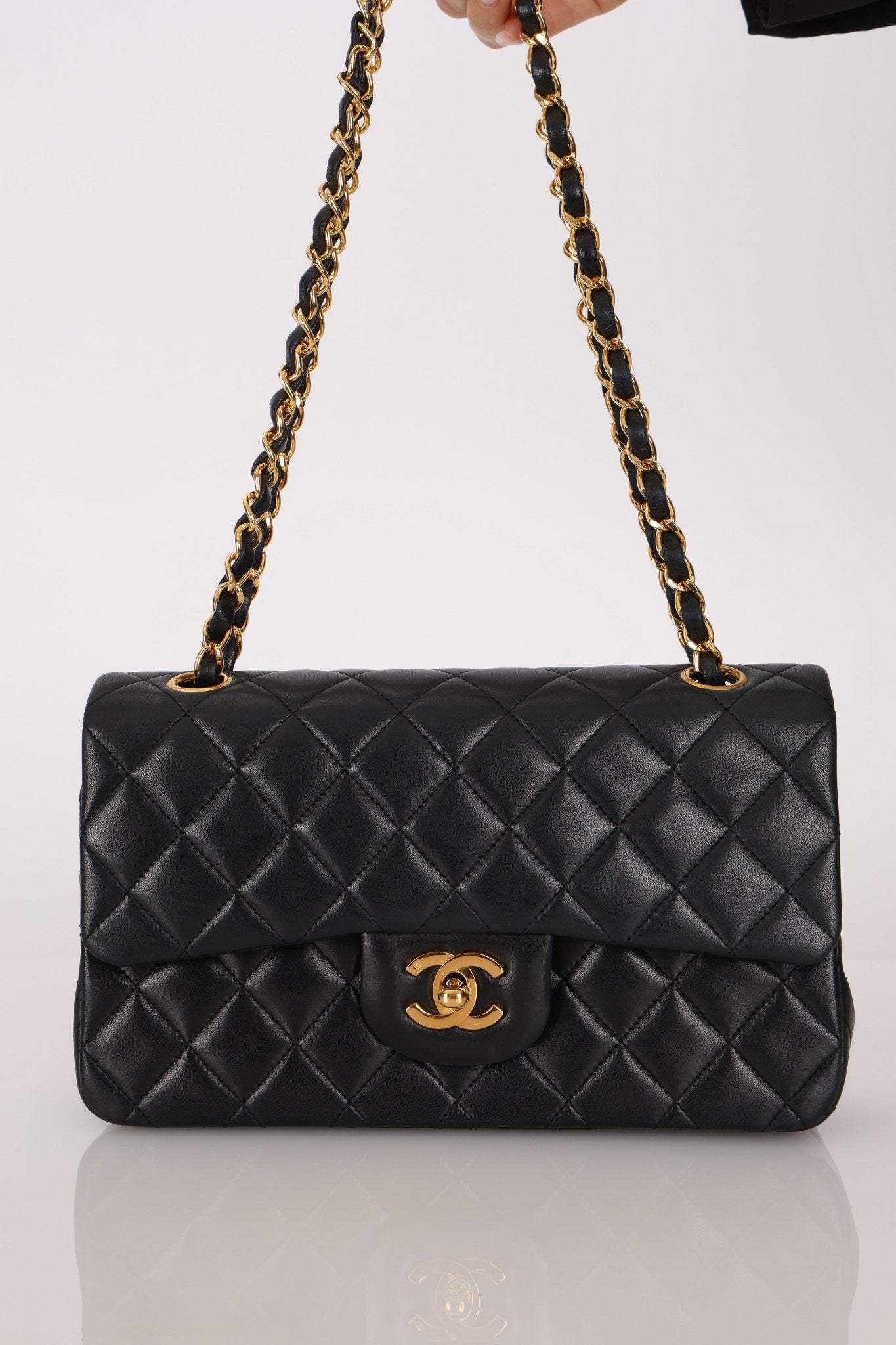 Chanel 1990 Lambskin Small Classic Double Flap Bag 24K GP - FashioNica