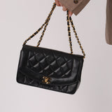 Chanel 1990 Lambskin Small Diana Bag 24K GP - FashioNica