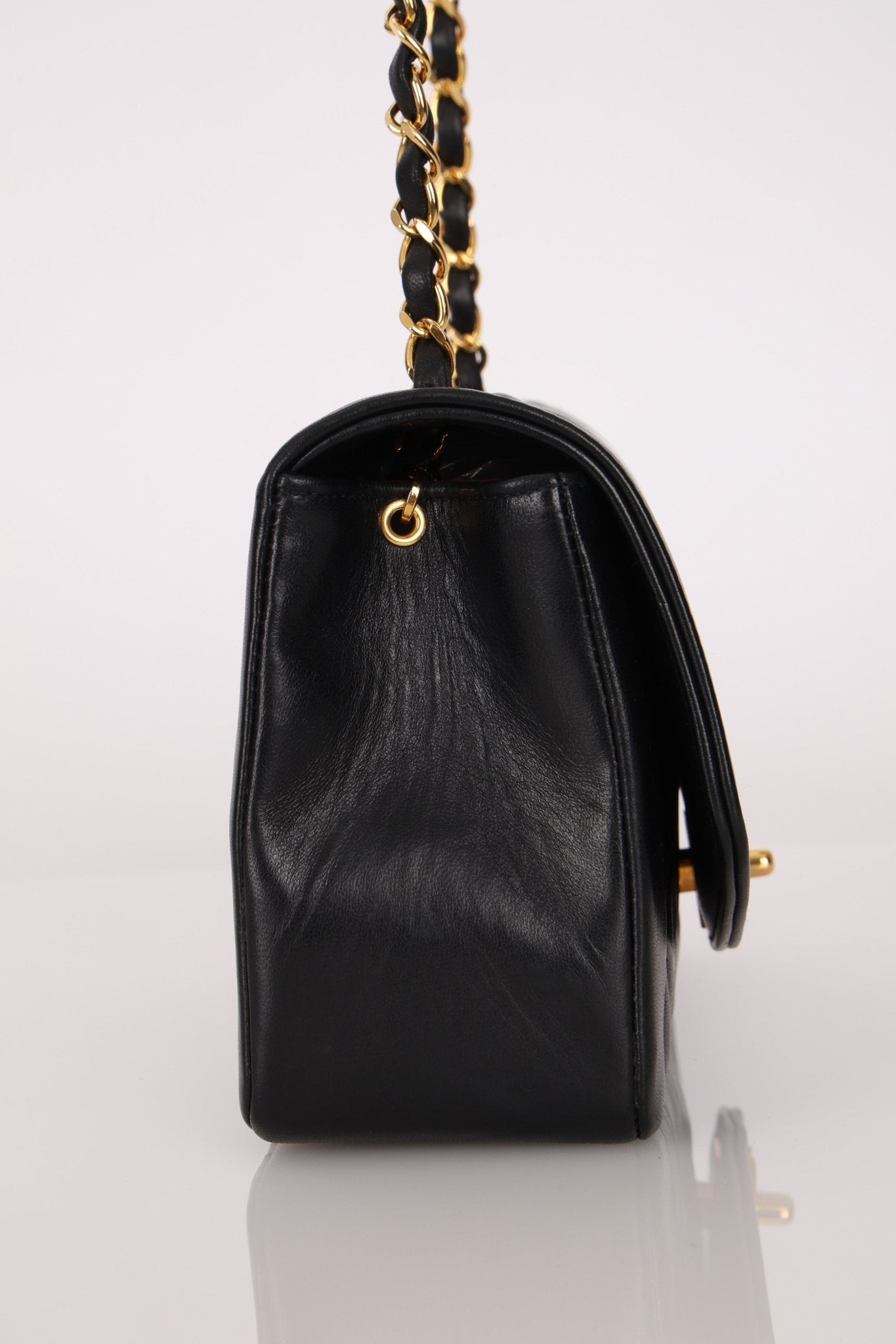 Chanel 1990 Lambskin Small Diana Bag 24K GP - FashioNica