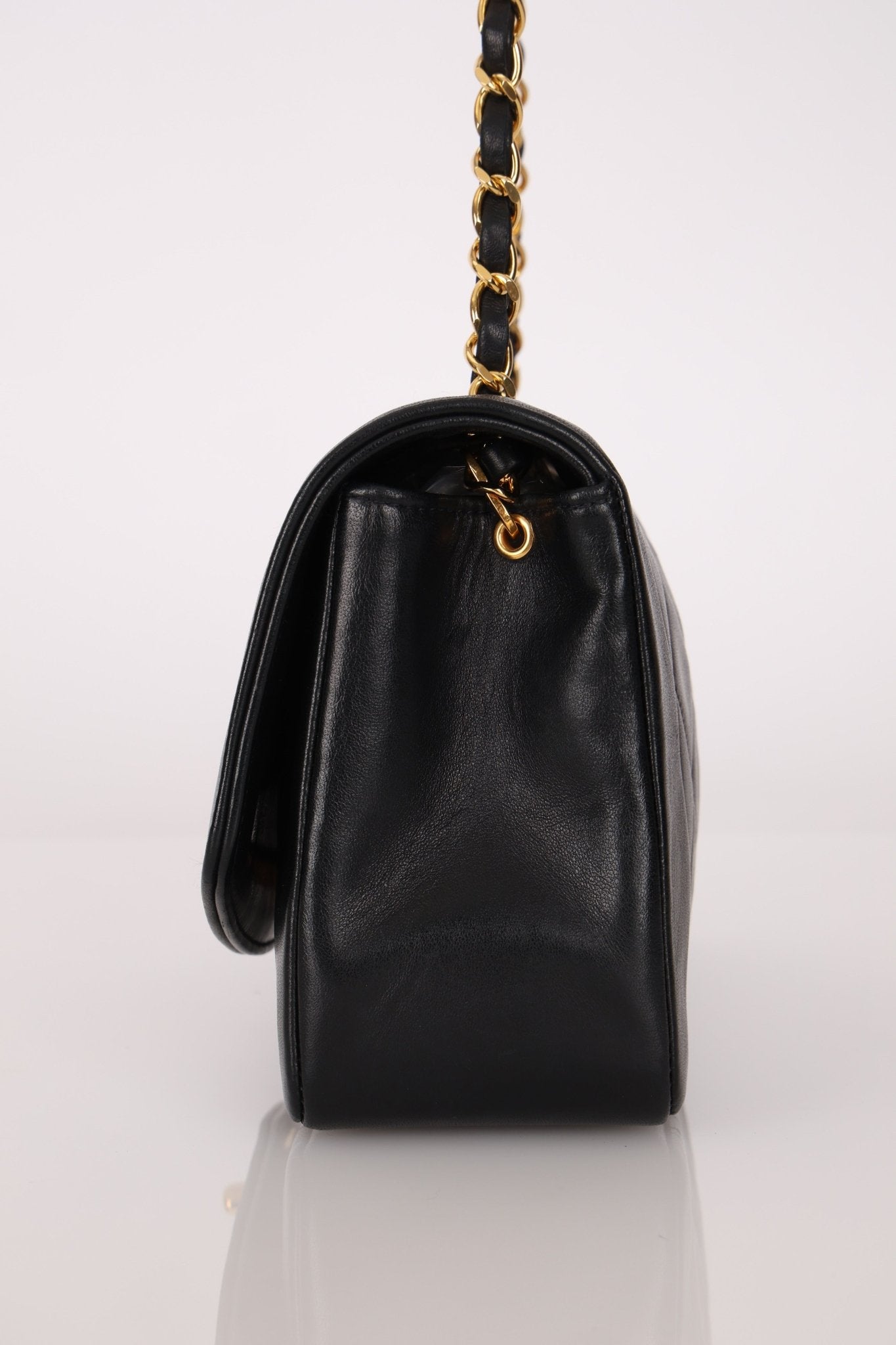 Chanel 1990 Lambskin Small Diana Bag 24K GP - FashioNica