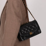 Chanel 1990 Lambskin Small Diana Bag 24K GP - FashioNica