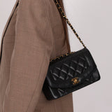 Chanel 1990 Lambskin Small Diana Bag 24K GP - FashioNica