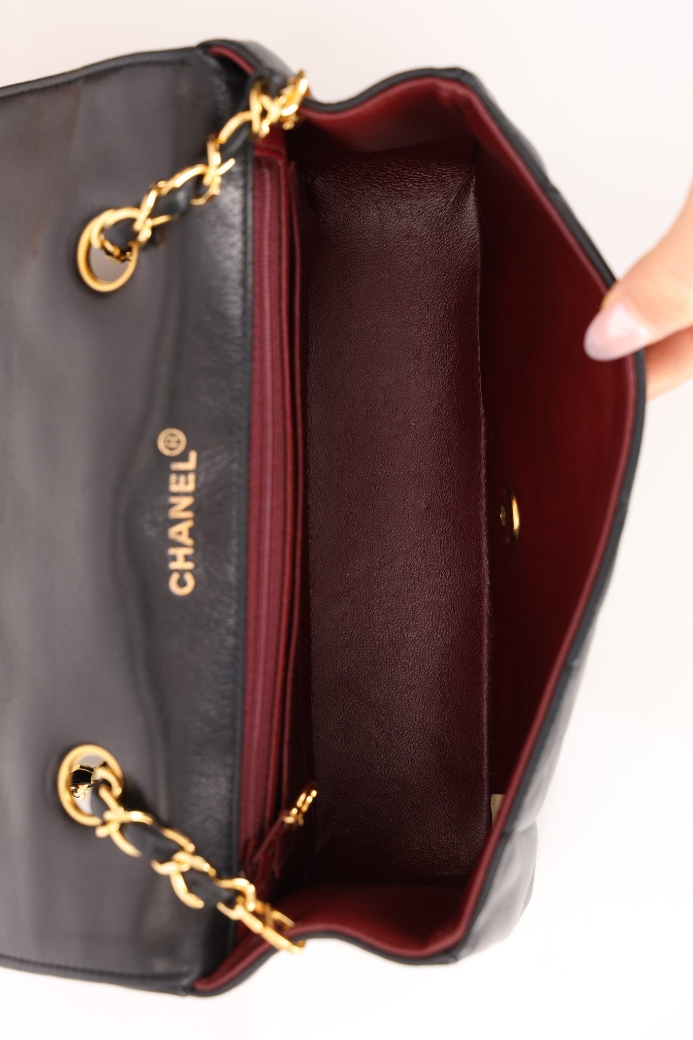 Chanel 1990 Lambskin Small Diana Bag 24K GP - FashioNica