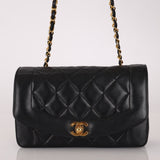 Chanel 1990 Lambskin Small Diana Bag 24K GP - FashioNica