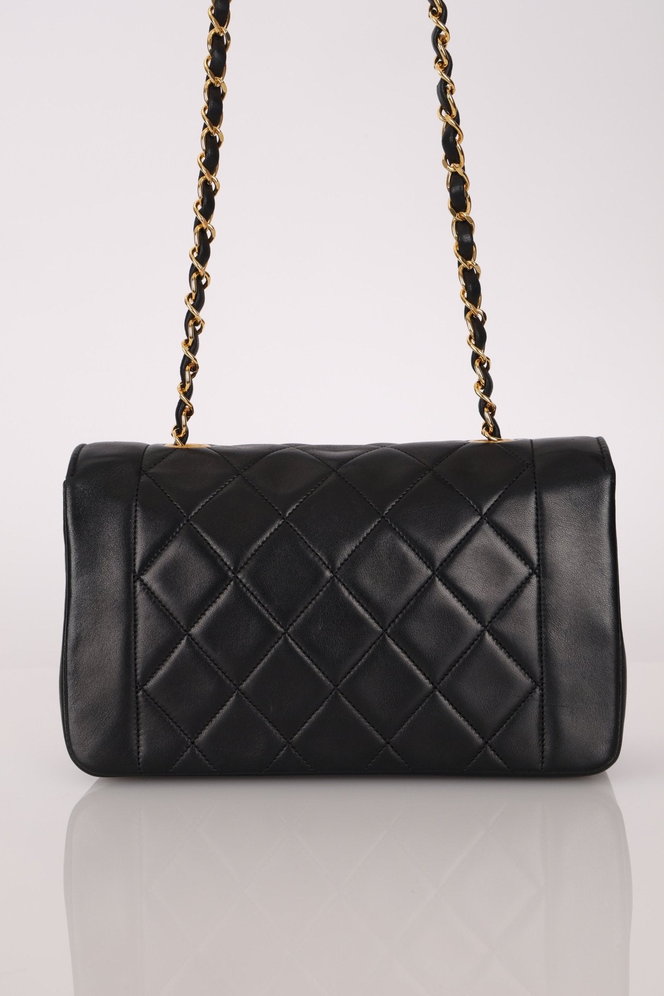 Chanel 1990 Lambskin Small Diana Bag 24K GP - FashioNica