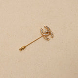 Chanel 1990s CC Crystal Brooch 24K GP - FashioNica