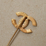 Chanel 1990s CC Crystal Brooch 24K GP - FashioNica