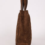 Chanel 1990s Suede Vertical Turnlock Tote 24K GP - FashioNica