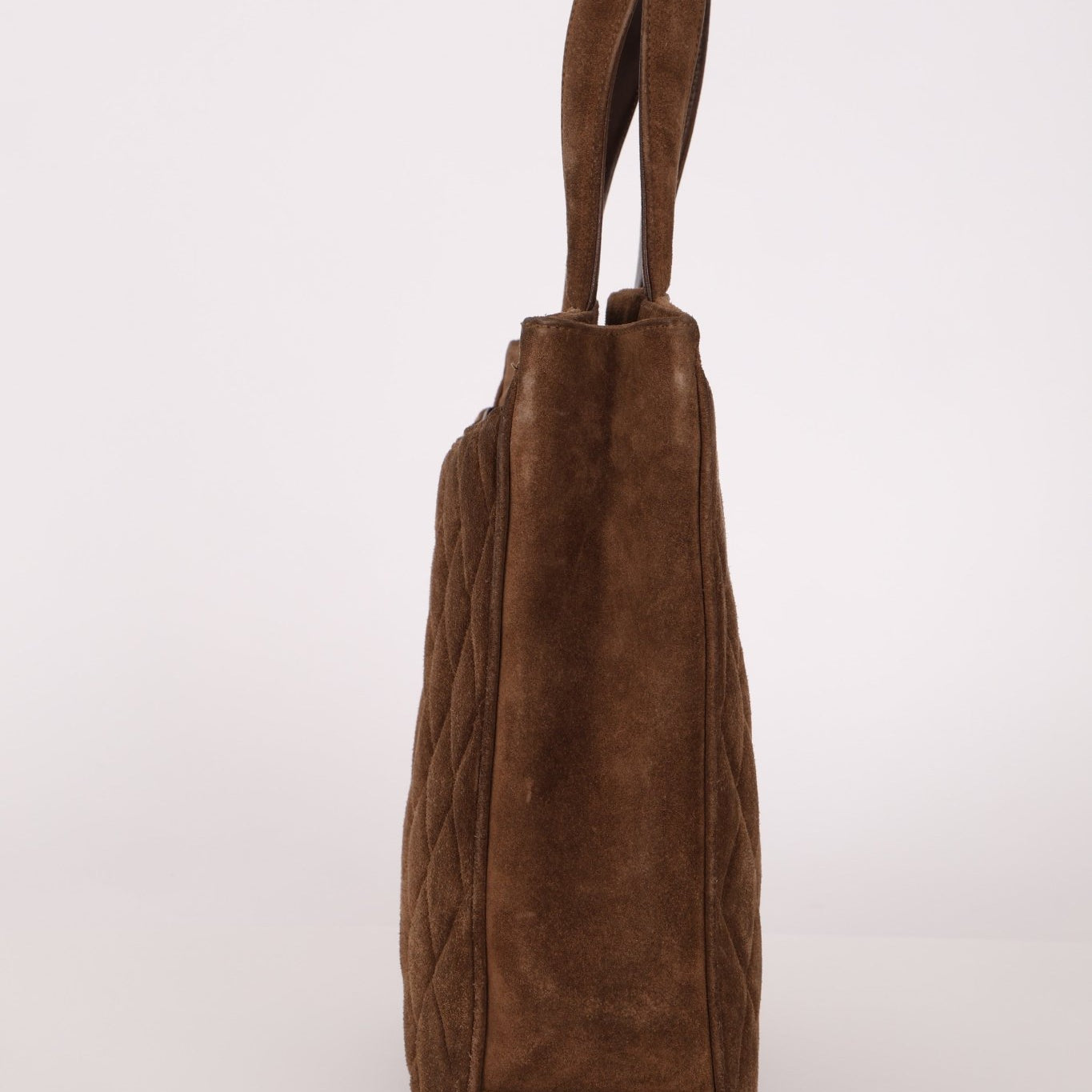 Chanel 1990s Suede Vertical Turnlock Tote 24K GP - FashioNica
