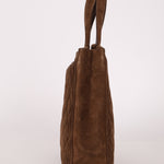 Chanel 1990s Suede Vertical Turnlock Tote 24K GP - FashioNica