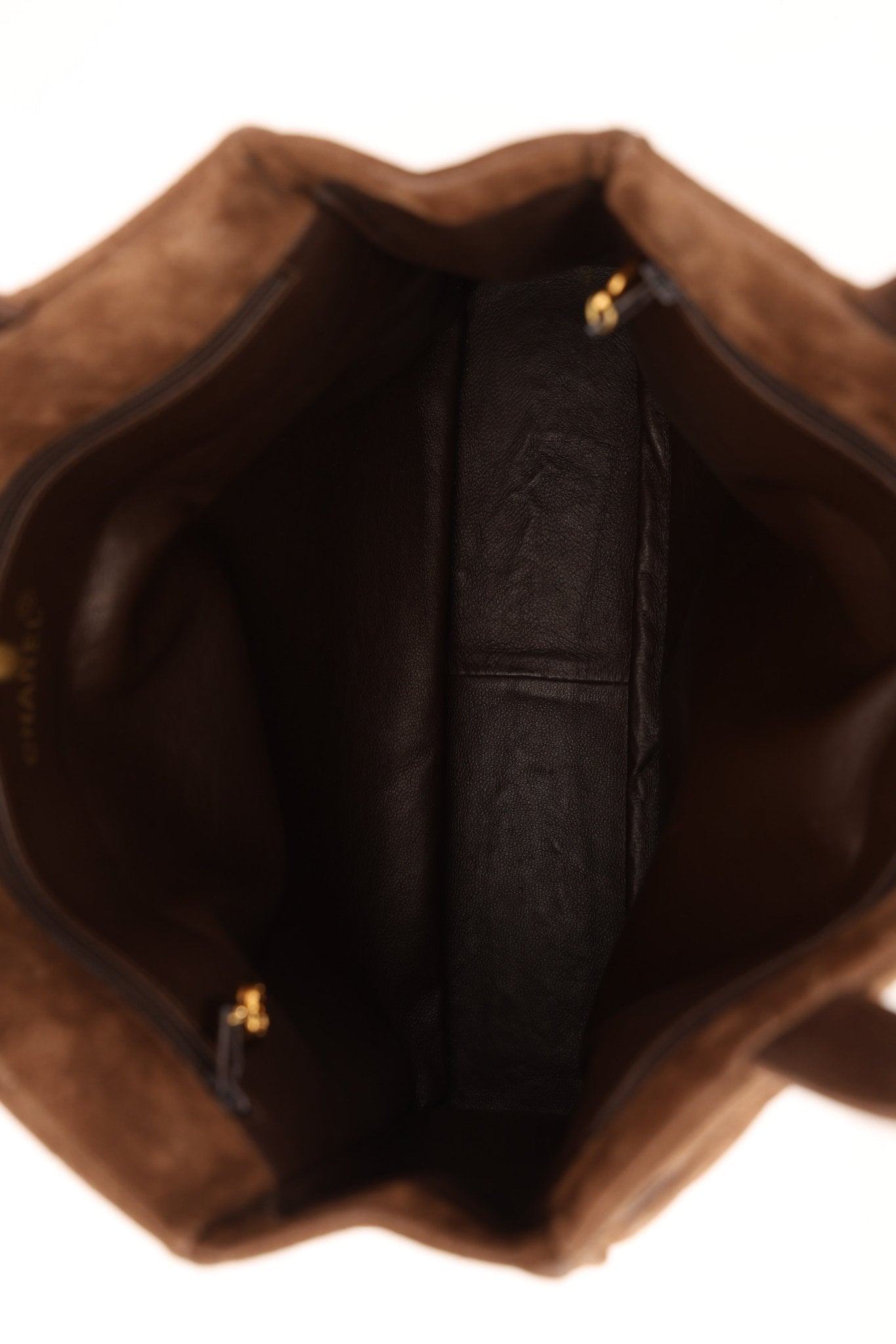 Chanel 1990s Suede Vertical Turnlock Tote 24K GP - FashioNica