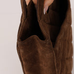 Chanel 1990s Suede Vertical Turnlock Tote 24K GP - FashioNica