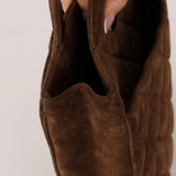 Chanel 1990s Suede Vertical Turnlock Tote 24K GP - FashioNica