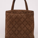 Chanel 1990s Suede Vertical Turnlock Tote 24K GP - FashioNica