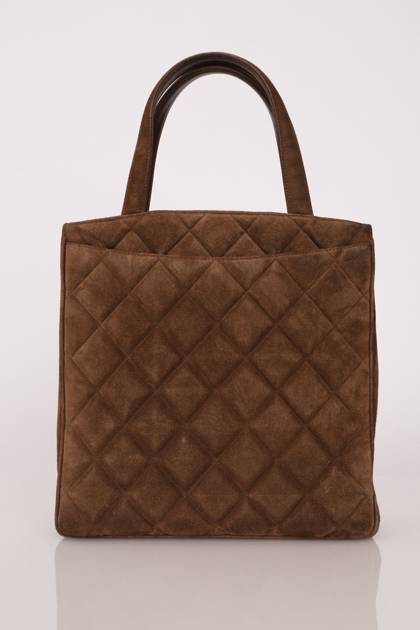 Chanel 1990s Suede Vertical Turnlock Tote 24K GP - FashioNica