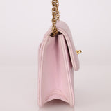 Chanel 1991 Baby Pink Lambskin Mini Square Flap 24K GP - FashioNica