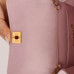Chanel 1991 Baby Pink Lambskin Mini Square Flap 24K GP - FashioNica