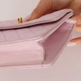 Chanel 1991 Baby Pink Lambskin Mini Square Flap 24K GP - FashioNica