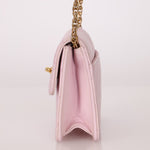 Chanel 1991 Baby Pink Lambskin Mini Square Flap 24K GP - FashioNica