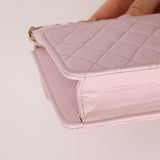 Chanel 1991 Baby Pink Lambskin Mini Square Flap 24K GP - FashioNica