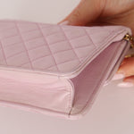 Chanel 1991 Baby Pink Lambskin Mini Square Flap 24K GP - FashioNica
