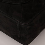 Chanel 1991 Black Suede XL Turnlock Jumbo Classic Flap 24K GP - FashioNica
