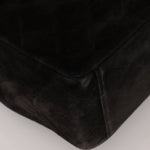 Chanel 1991 Black Suede XL Turnlock Jumbo Classic Flap 24K GP - FashioNica