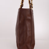Chanel 1991 Calfskin Chocolate Chunky Chain Tote - FashioNica