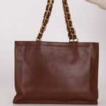 Chanel 1991 Calfskin Chocolate Chunky Chain Tote - FashioNica