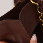 Chanel 1991 Calfskin Chocolate Chunky Chain Tote - FashioNica