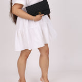 Chanel 1991 Grosgrain Chain Turnlock Single Flap 24k GP - FashioNica