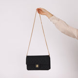 Chanel 1991 Grosgrain Chain Turnlock Single Flap 24k GP - FashioNica
