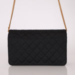 Chanel 1991 Grosgrain Chain Turnlock Single Flap 24k GP - FashioNica