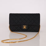 Chanel 1991 Grosgrain Chain Turnlock Single Flap 24k GP - FashioNica