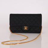 Chanel 1991 Grosgrain Chain Turnlock Single Flap 24k GP - FashioNica