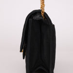 Chanel 1991 Grosgrain Chain Turnlock Single Flap 24k GP - FashioNica