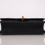 Chanel 1991 Grosgrain Chain Turnlock Single Flap 24k GP - FashioNica