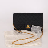 Chanel 1991 Grosgrain Chain Turnlock Single Flap 24k GP - FashioNica