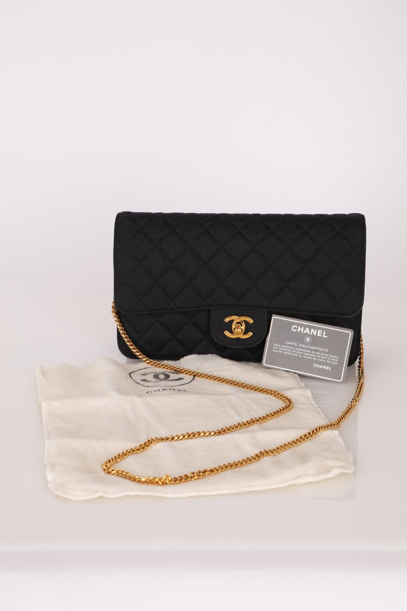 Chanel 1991 Grosgrain Chain Turnlock Single Flap 24k GP - FashioNica