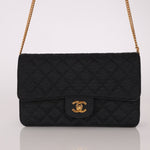 Chanel 1991 Grosgrain Chain Turnlock Single Flap 24k GP - FashioNica