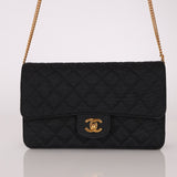 Chanel 1991 Grosgrain Chain Turnlock Single Flap 24k GP - FashioNica